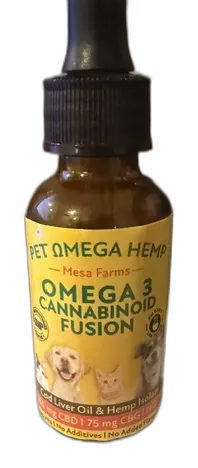 Pet Omega Hemp Omega 3 Cannabinoid Fusion tincture bottle