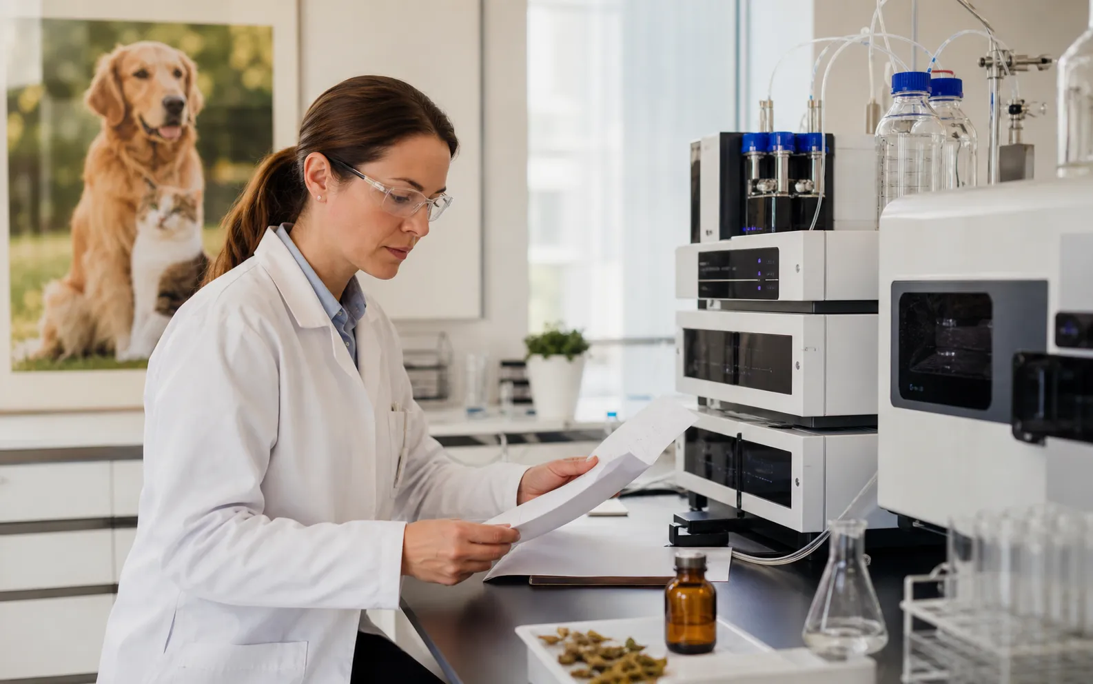 An independent laboratory scientist reviewing supplement test results